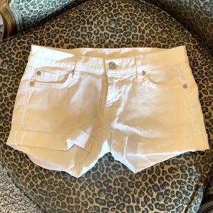 7 for All Mankind white denim shorts